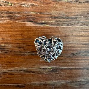 Silver heart, Pandora bead/charm